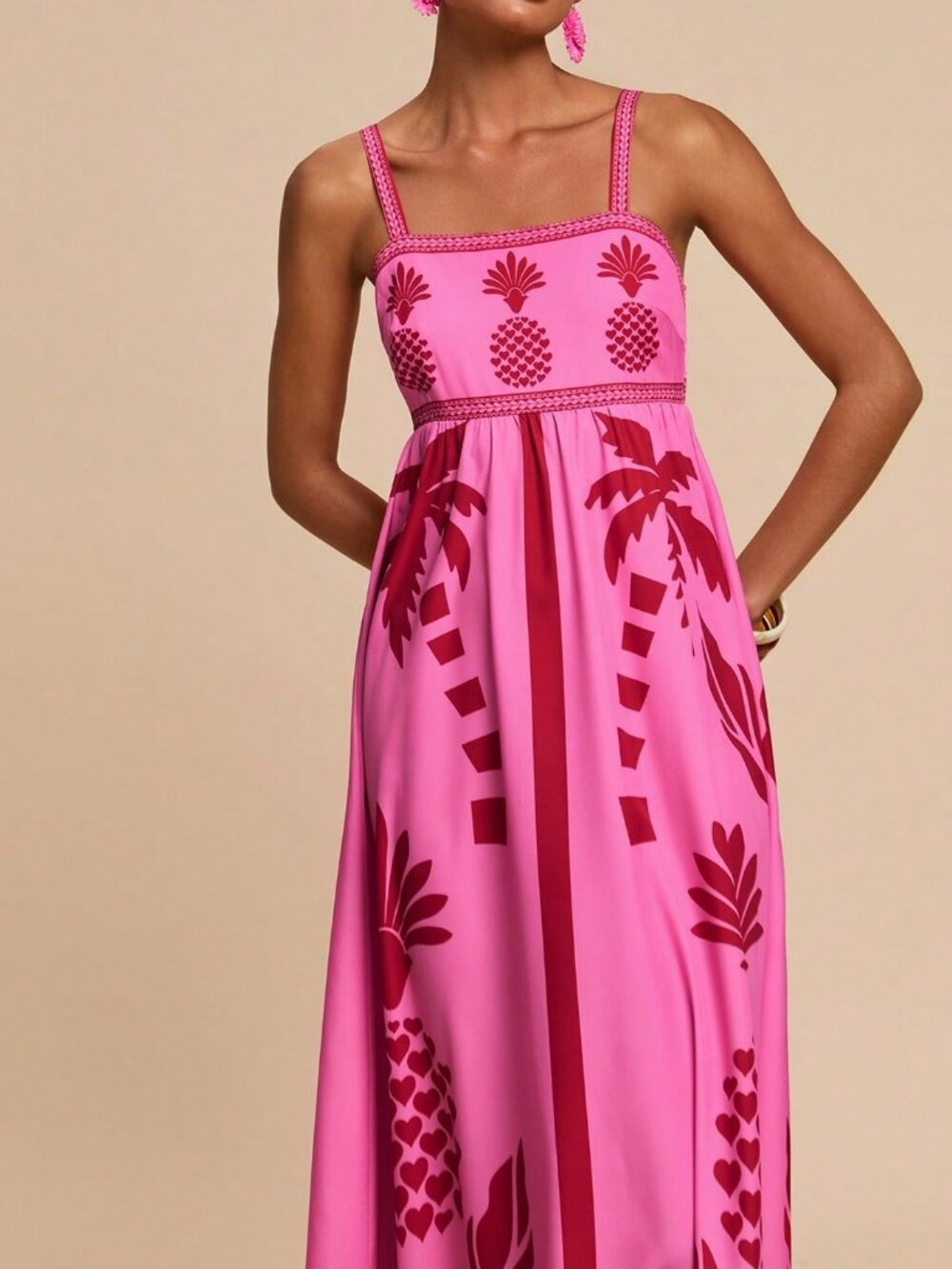 Pink Boho Women's Woven Slip Tank Dress - Picture 6 of 7
